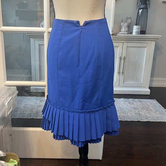 Nanette Lepore Blue Ruffle Pencil Skirt size 0 - Picture 5 of 7
